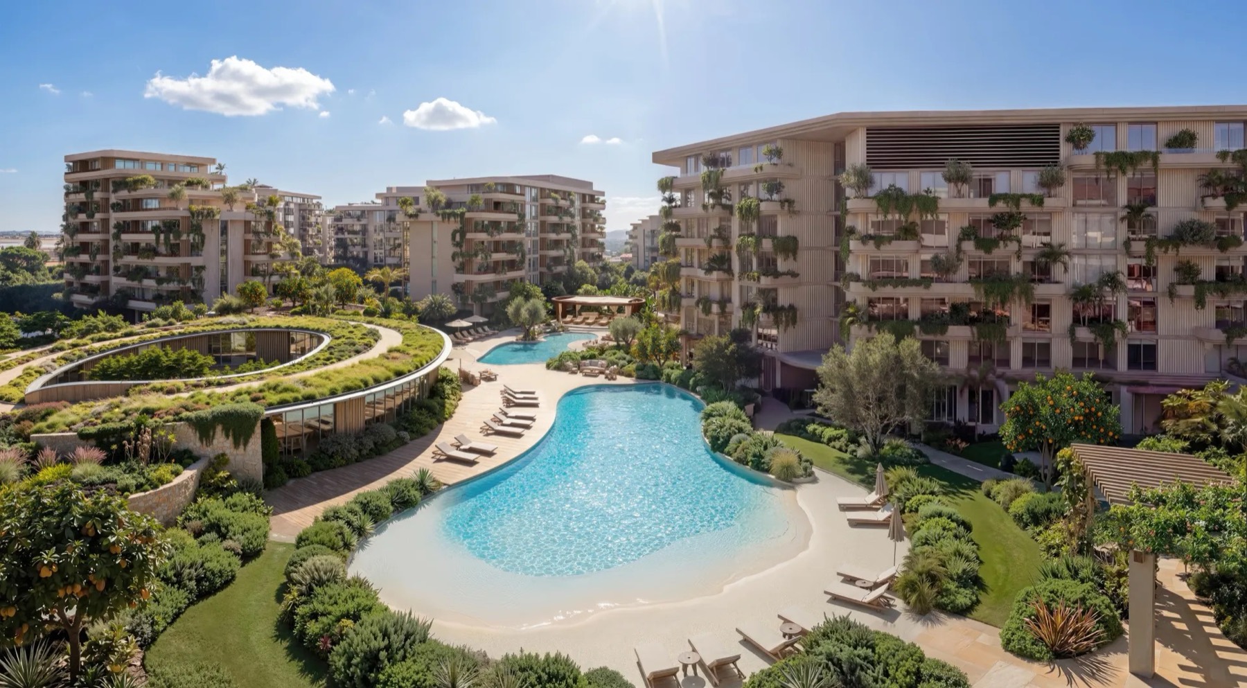 Swimming pool at Arancia at The Yards