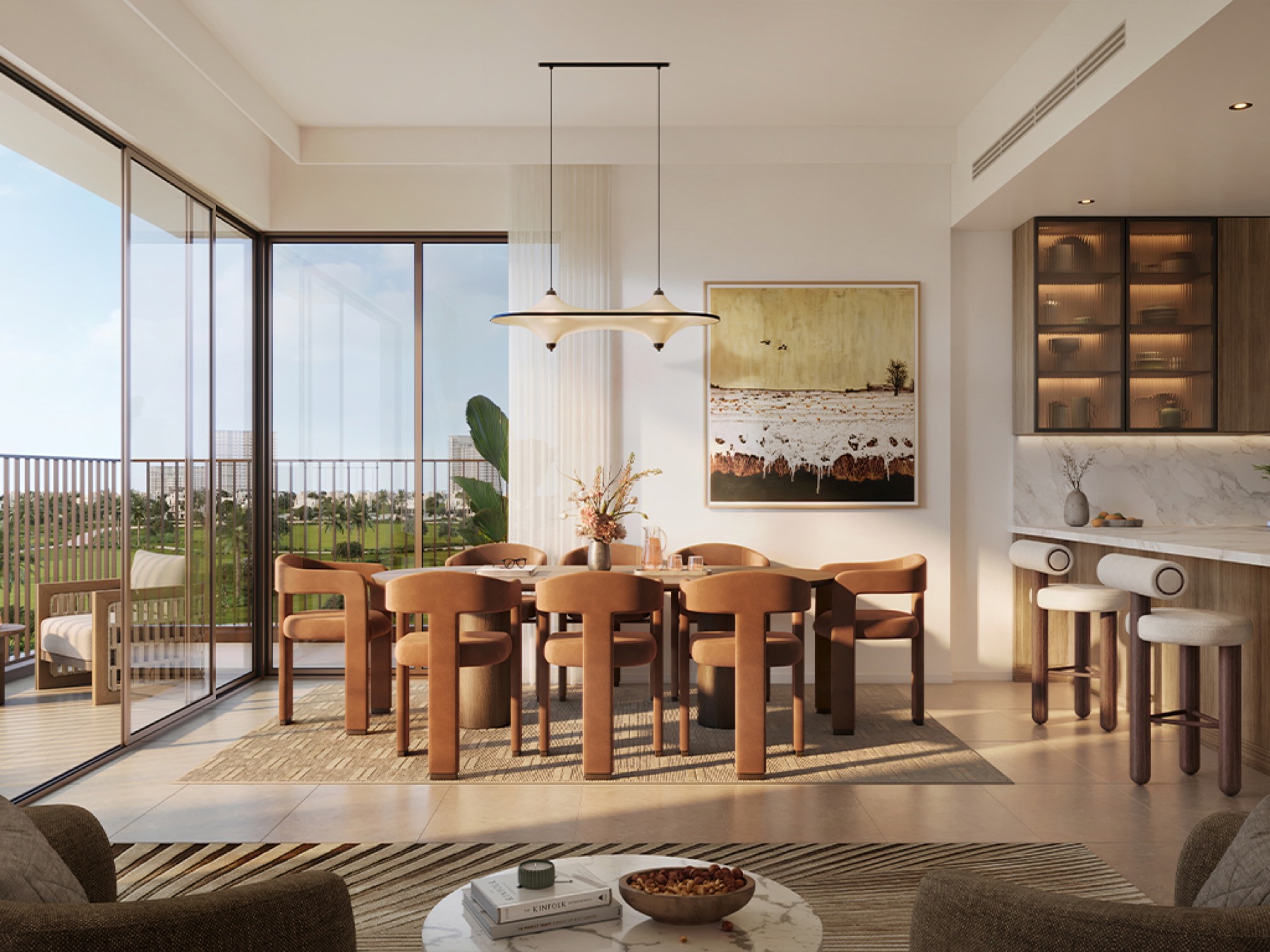 Golf Trails apartment living and dining space