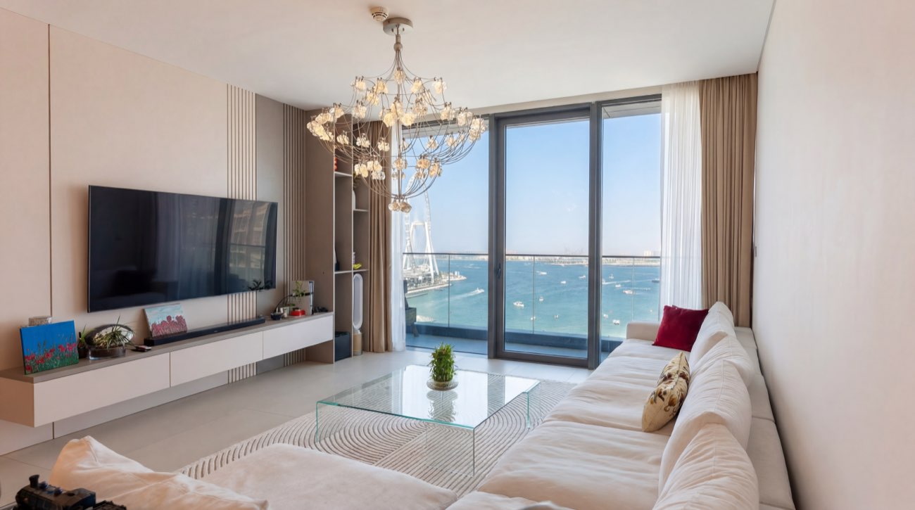 Living room with sea view