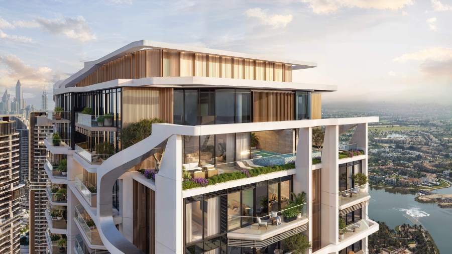 Eltiera Heights by Ellington — rooftop deck render over the lakes