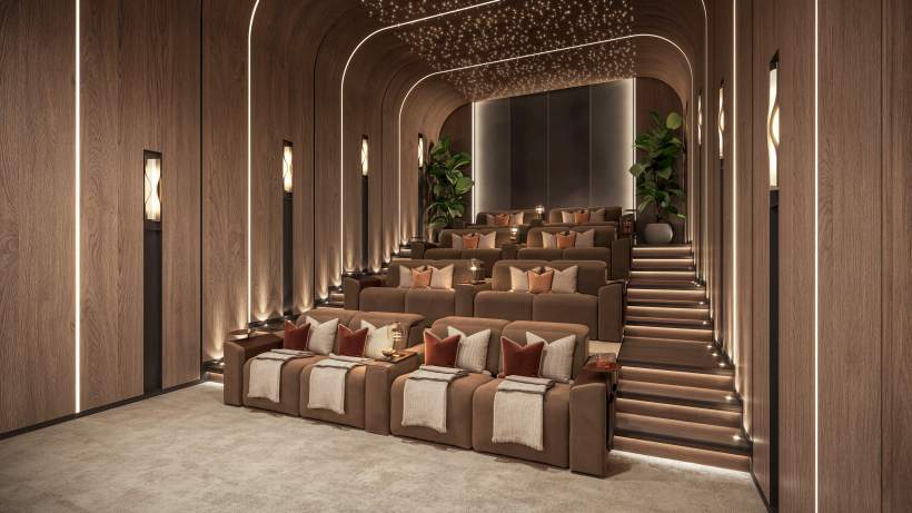 Eltiera Views by Ellington — private cinema room render