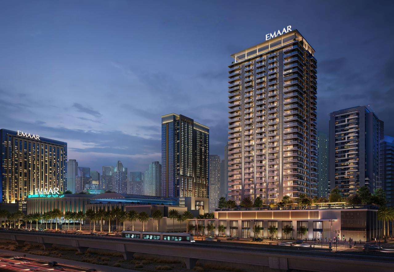 Marina Cove Emaar tower at dusk