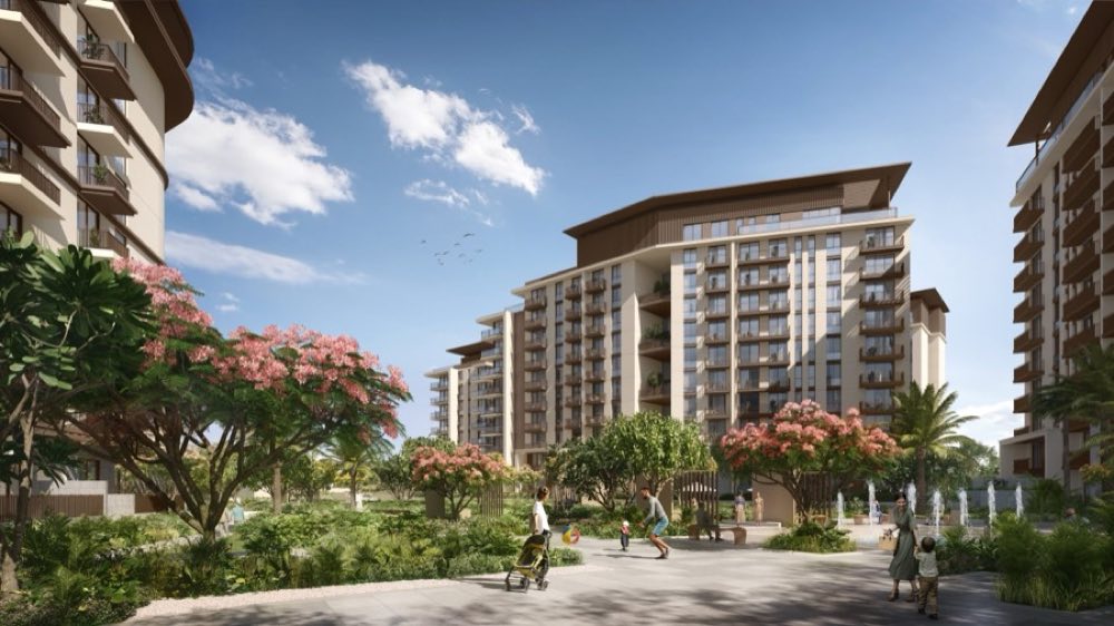 Elara buildings and blossom courtyard