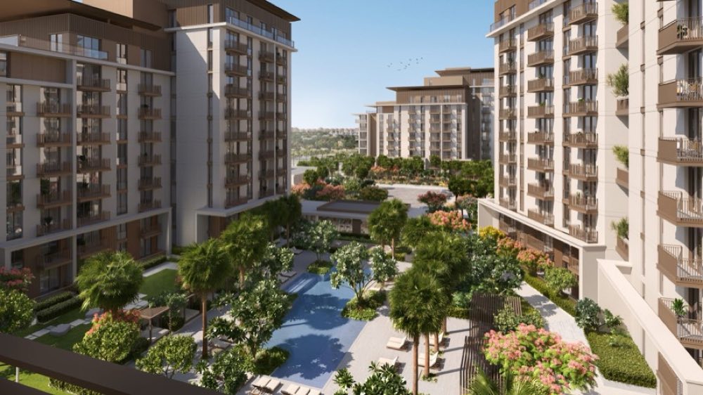 Riwa landscaped courtyard and pool