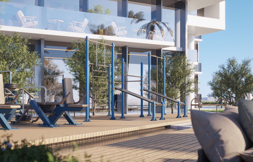 Outdoor fitness and wellness deck