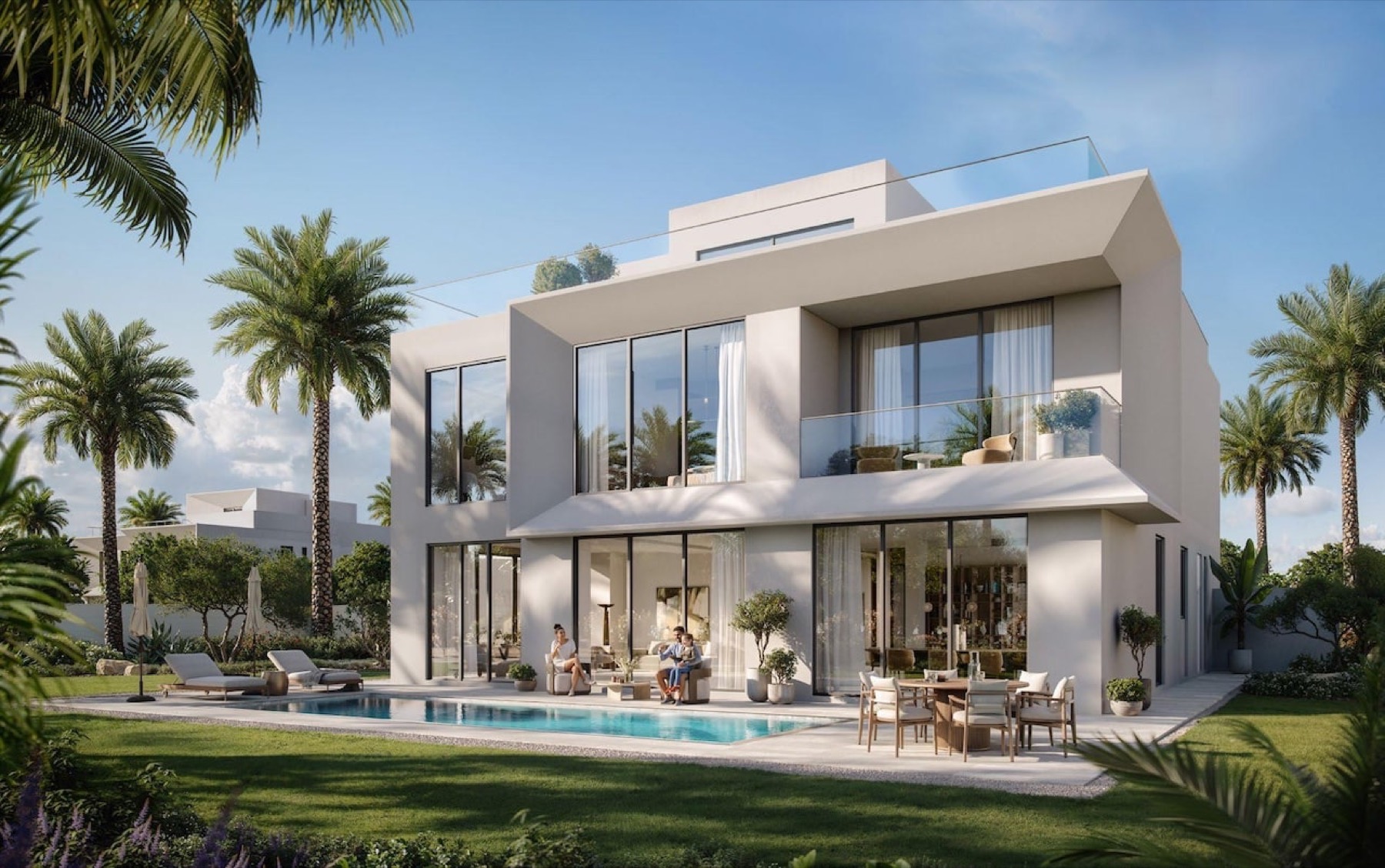 Marèva standalone villas around a swimmable lagoon at The Oasis by Emaar