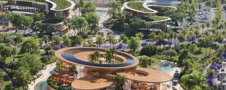 DAMAC Islands central clubhouse aerial render