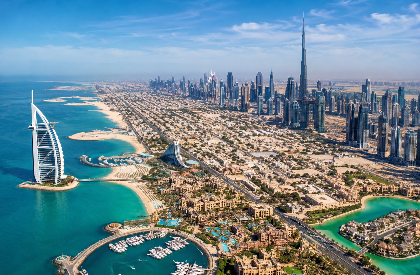 Dubai skyline with Burj Al Arab and Burj Khalifa - Dubai tenancy and eviction rules 2026