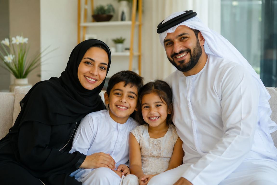 Happy family - UAE Golden Visa includes spouse and children