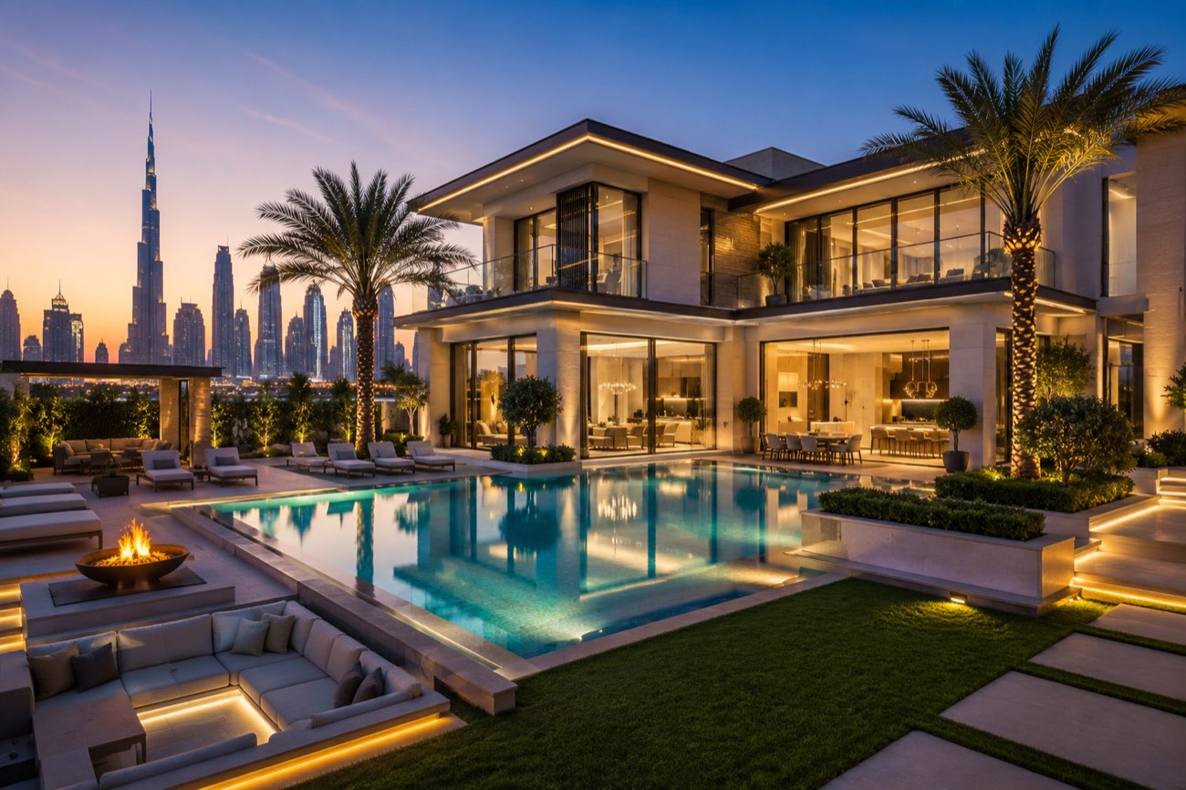 Luxury Dubai villa with pool - UAE Golden Visa through property