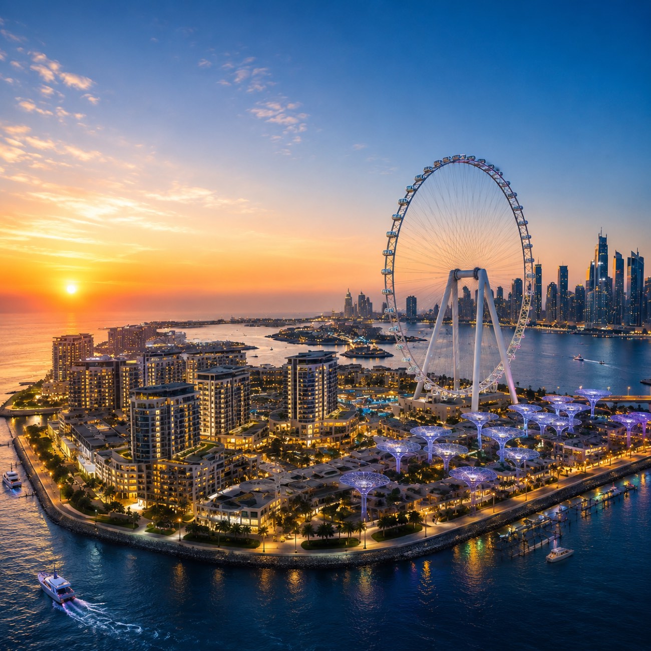 Bluewaters Island Dubai apartments with Ain Dubai view