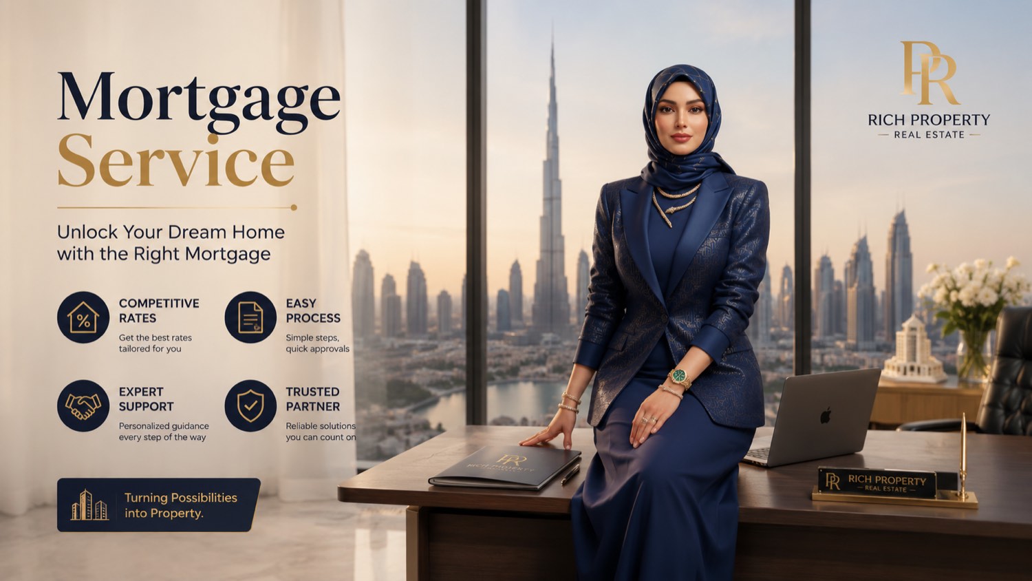 Rich Property mortgage service in Dubai - competitive rates, simple approvals and expert support for buyers arranging finance on a Dubai property purchase