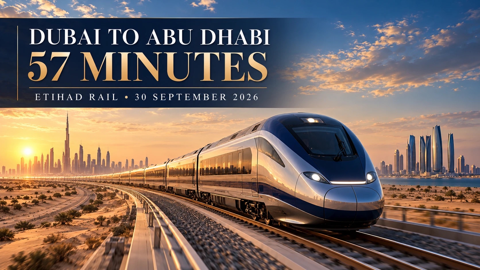 Dubai to Abu Dhabi by Train in 57 Minutes: Etihad Rail Opens 30 September