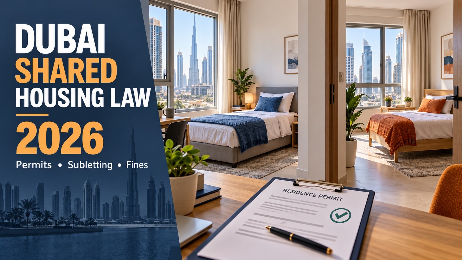 Dubai Shared Housing Law 2026: Bed Space Permits, Subletting Ban, Fines Up to AED 1 Million